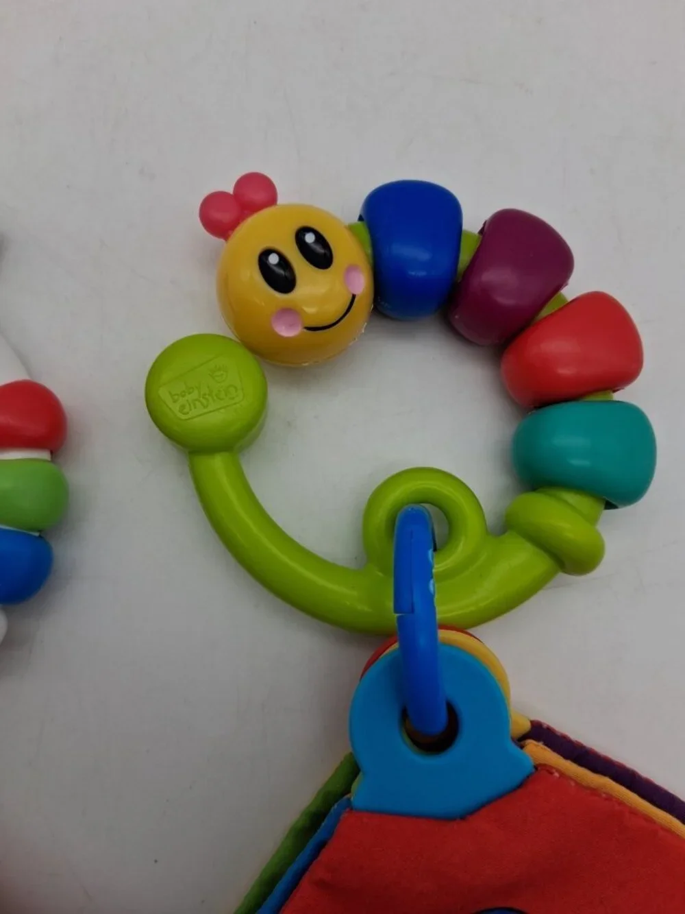 2 Baby Einstein Take Along Discovery Cards Clip-on Crinkle Teether ABC's & 123's